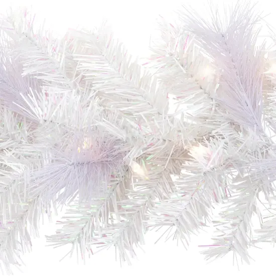 Northlight 9' x 10" Pre-Lit Vermont White Pine Artificial Christmas Garland, Clear Lights {6}