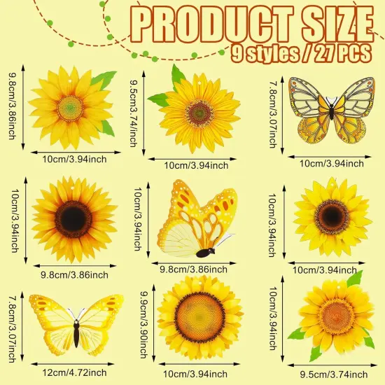 27 Pcs Summer Tree Ornaments Set Wooden Hanging Decoration {2}