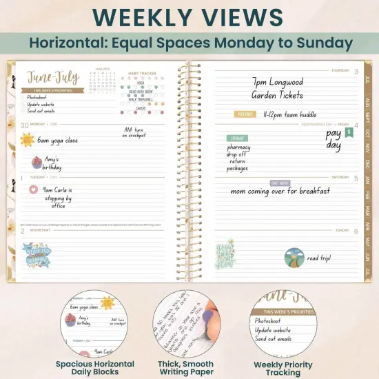 bloom daily planners 2025-26 Academic Planner, Hard Cover, 8.5" x 11",Butterfly Garden {5}