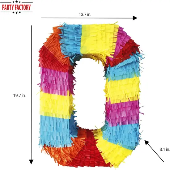 Pinata numbers 0-9 children birthday punch pinata 16.5 x 13.7 x 3.1 inch decoration birthday decoration (0) {4}