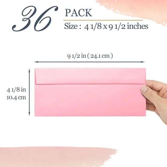 Colored Envelopes Letter Size, 36-Pack #10 Business Envelopes, 4 1/8 x 9 1/2 Inches, 6 Colors {4}