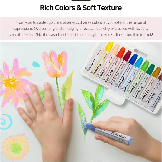 Metallic Oil Pastels Set: 12 Colors, Oil Pastels Art Supplies for Artists, Teens and Adults, Art Crayon Drawing Supplies {4}