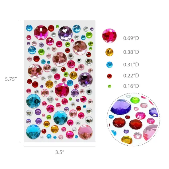 Wrapables 327pcs Acrylic Self Adhesive Crystal Rhinestone Gem Stickers, DIY, Arts & Crafts Supplies (3 sheets), Dots {2}