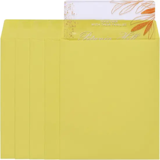 Lemon Self Seal Flat A6 Italian Recycled Paper Envelopes 4 3/4" x 6 1/2" (12 x 16.5cm) Pack of 50 - Cards Invitations Wedding Confetti Photos Party Favors {3}