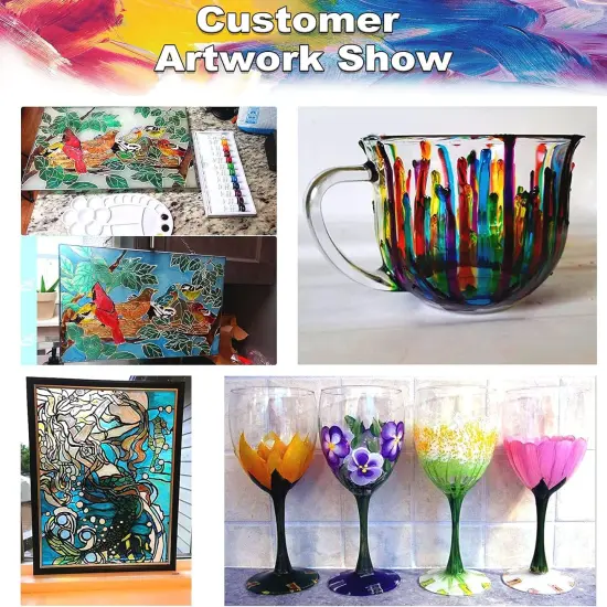 Wine Glasses, Light Bulbs, Ceramic (12 Colors x 12ml with Palette) {4}