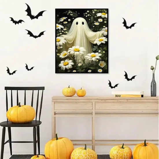 5D Full Round Drill Ghost and Flower Diamond Art Kits for Beginners-12x16 lnch {2}