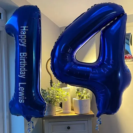 40 Inch Navy Blue 14 Number Balloons -Navy Blue 14 {2}