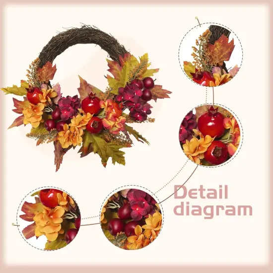 Fall Wreaths for Front Door 20 Inch {2}