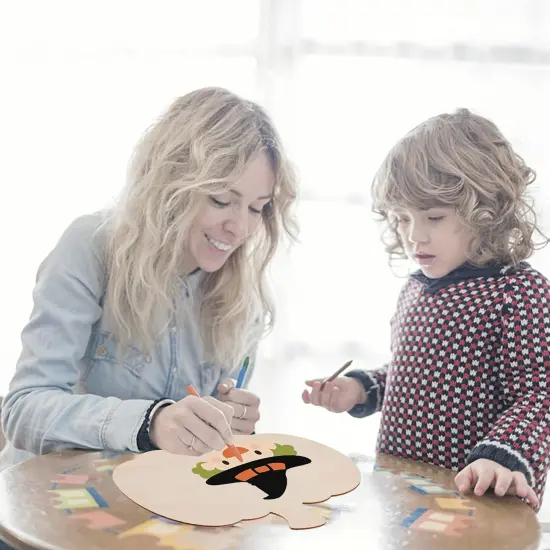 12 Pieces Large Wooden Pumpkin Cutouts 11 Inches Unfinished Wood Craft {4}