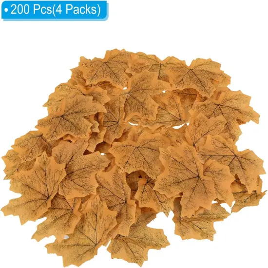 Artificial Leaves, 200 Pcs Fall Maple - Yellow {2}