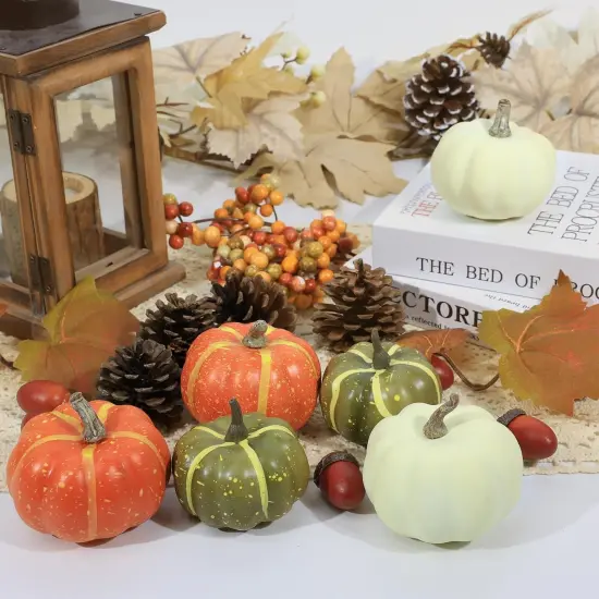20 Pcs Fall Mini Pumpkin Table Decorations {3}