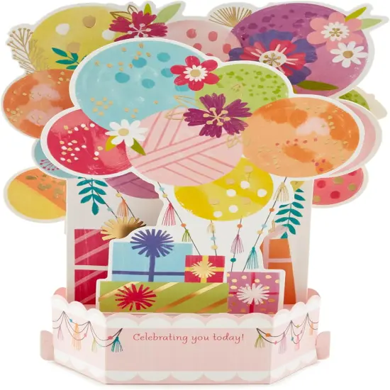 Paper Wonder Musical Pop Up Birthday Card (Mylar Balloon Explosion, Plays Happy Birthday) {2}