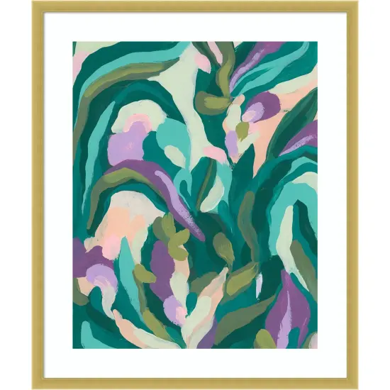 Jungle Wave I by June Erica Vess Wood Framed Wall Art Print {1}
