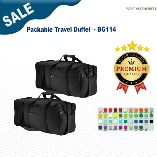 Port Authority&reg; Packable Travel Duffel Black {3}