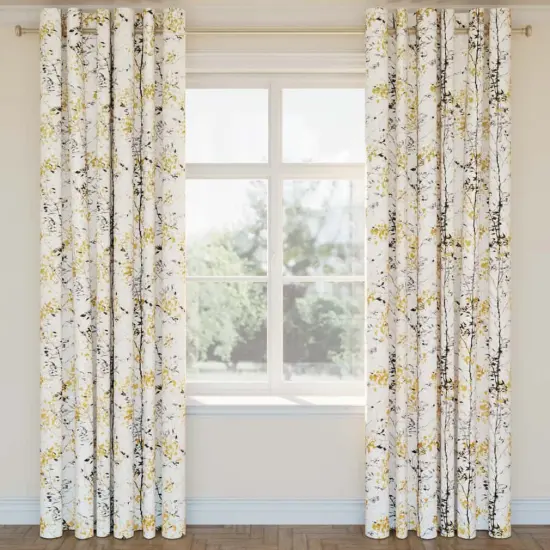 Tuscan Sun - Black,Gold & Yellow,Grey & Silver Abstract & Geometric,Leaves Upholstery Fabric 54 Inches" {2}