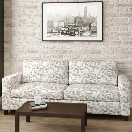 Upholstery Fabric - Grey & Silver Leaves Upholstery Fabric 54 Inches" {3}