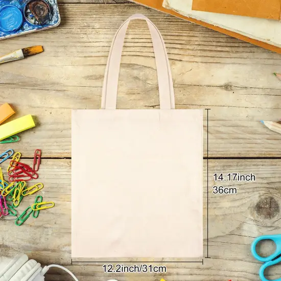 6 Pack Cotton Tote Bag Blank Canvas Bag Reusable Grocery Shopping Bags, Suitable for DIY Craft, Grocery, Shopping, Drawing, Promotion, Gift, Advertising, Activity {4}