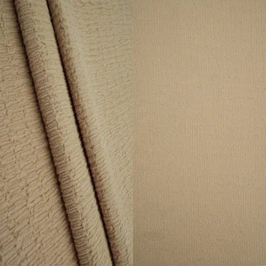 Bubble Jersey Crepe Fabric 95% Polyester 5% Spandex, Heavyweight Stretch 59" Wide SAND {1}