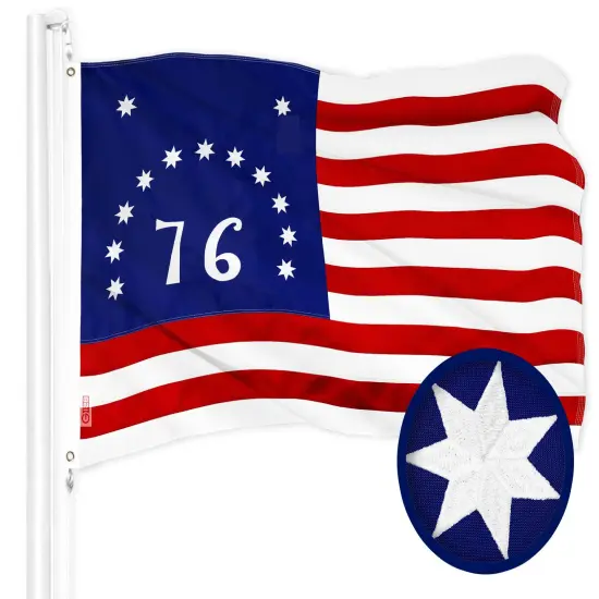 G128 Bennington 76 Flag | 1x1.5 Ft | ToughWeave Series Embroidered 300D Polyester | Historical Flag, Embroidered Design, Indoor/Outdoor, Brass Grommets {1}
