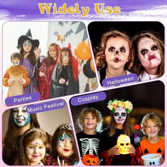 34+28Pcs Face Paint Stencils Kit,34 Pcs Plastic Facial Painting Stencils Reusable {4}