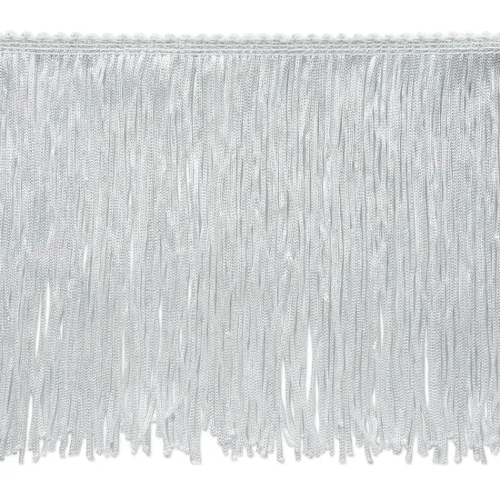 5 yards of 6" Stretch Chainette Fringe Trim | 5 yard cut White {1}