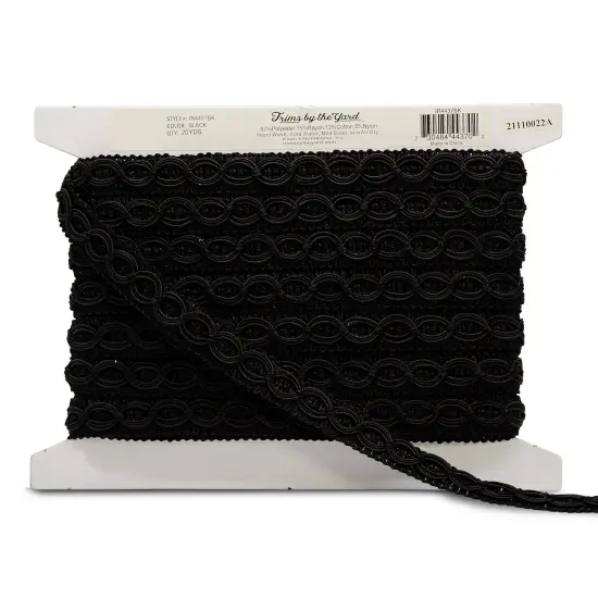 5 yards of Collette Woven Braid Circle Trim | 5 yard cut Black {3}