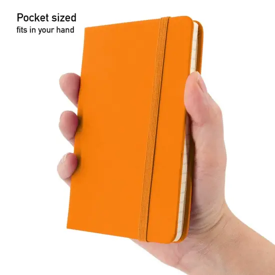 Simply Genius A6 Pocket Size Mini Notebooks with Hardcover - Ruled Small Journal Set for School, Home & Office - 124 pages (3.7" x 5.7") with Inner Pocket (Orange, 12 Pack) {4}