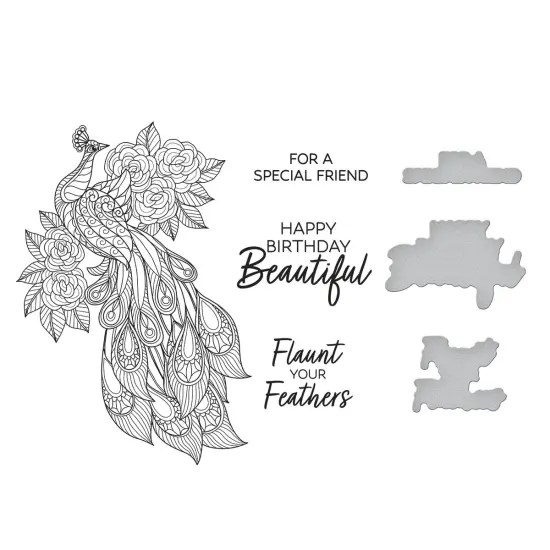 Spellbinders BetterPress Press Plate & Die Set By Dawn Bibby-Elegant Peacock {3}