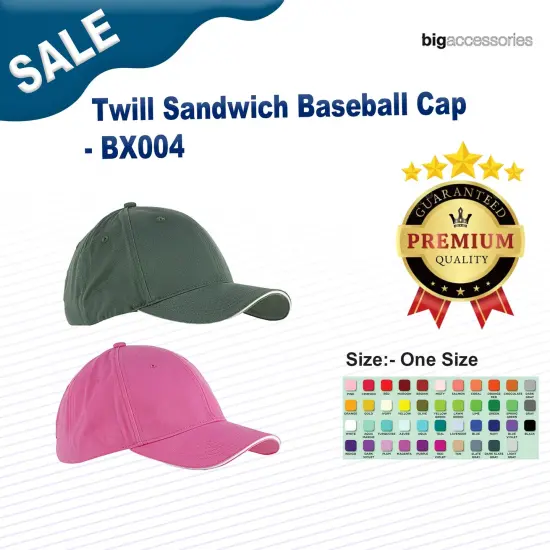 Big Accessories&reg; Twill Sandwich Baseball Cap NAVY/ STONE {2}
