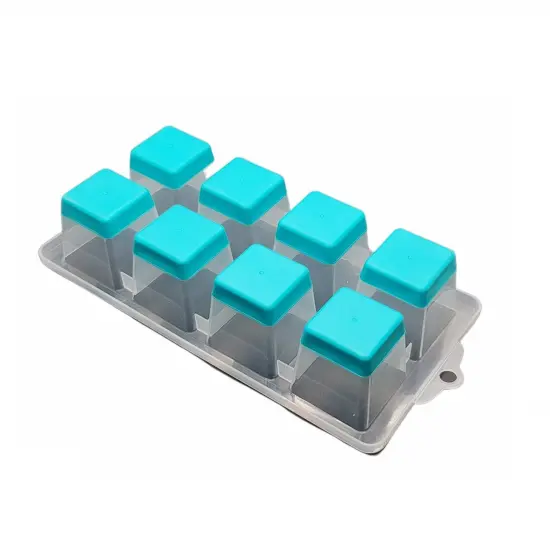 Handy Housewares 2" Jumbo Silicone Push Ice Cube Tray - Makes 8 Large Cubes - Teal Green {3}