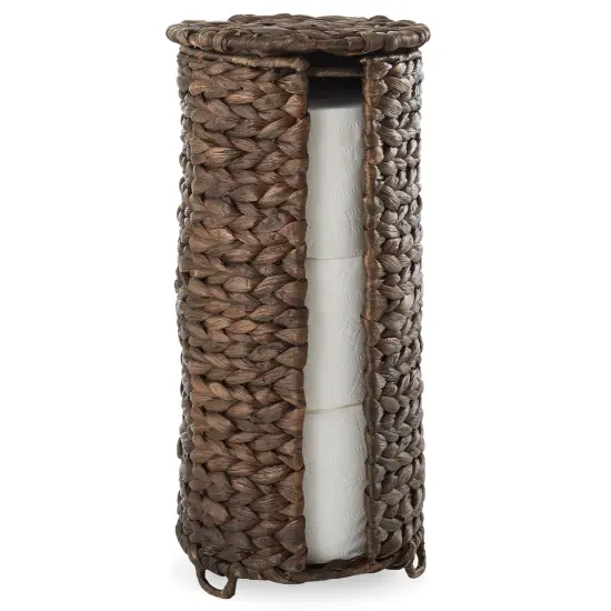 Toilet Paper Roll Holder Stand, Free Standing Bathroom Tissue Storage Basket Espresso {7}