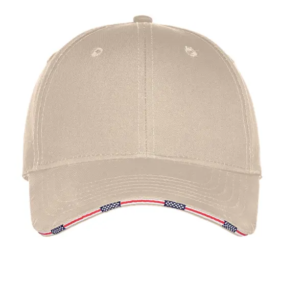 Port Authority&reg; Americana Flag Sandwich Cap Oyster {1}