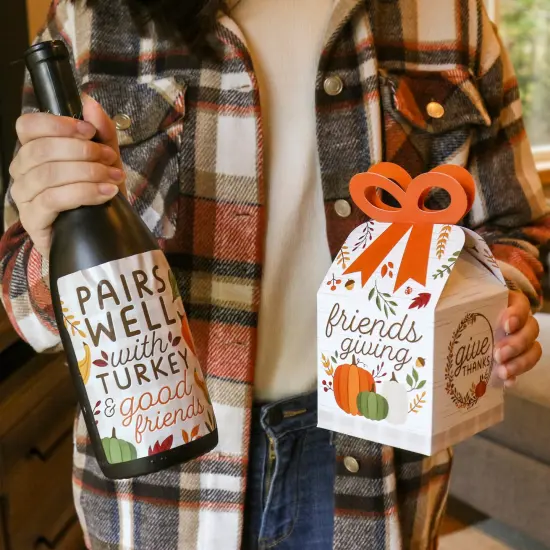 Big Dot of Happiness Happy Thanksgiving - Square Favor Gift Boxes - Fall Harvest Party Bow Boxes - Set of 12 {6}