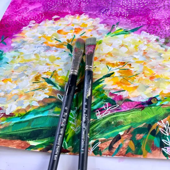 Creative Mark Powercryl Ultimate Acrylic Paint Brushes - Round Assorted Sets of 3, Artist Paint Brushes, 3 Diameters of Synthetic Hair Filament, Fine Control of Heavy Acrylics, Water Soluble Oils, and More {7}