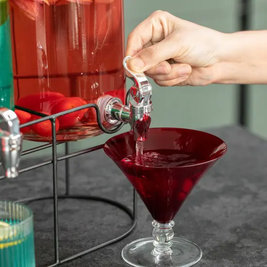 Basicwise 2-Pcs Glass Drink Dispenser Set - Ideal for Serving Beverages, Water, Lemonade and Juice at Picnics, Camping Trips, Wedding and Parties Chalkboard {10}