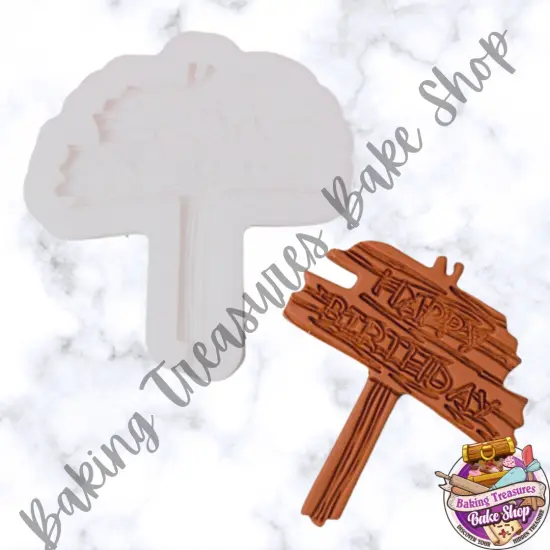 Happy Birthday Wood Sign Silicone Mold {1}
