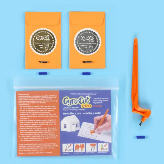 Gyro-Cut&reg; PRO VALUE PACK | Latest Version from Crafty Brands | All 3 Blades types included | Papercraft and Stencil making made smooth {2}
