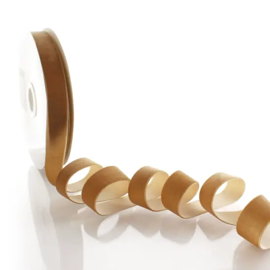 1" Velvet Ribbon (5yd & 25yd Spool Lengths) 845 Camel {2}