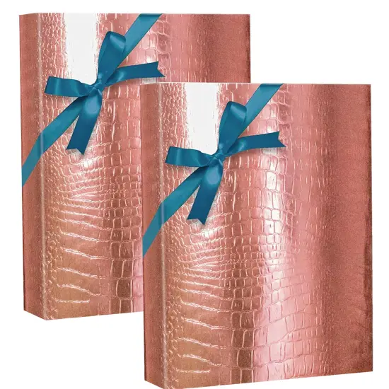 Rose Gold Embossed Metallic Wrapping Paper 24" x 417" Roll {5}