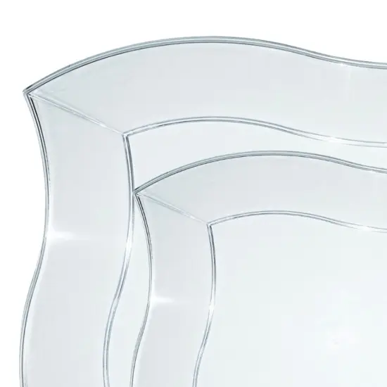 Clear Wave Plastic Dinnerware Value Set (120 Guests) {1}