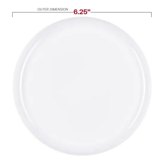 White Flat Round Disposable Plastic Pastry Plates - 6.25" (120 Plates) {3}