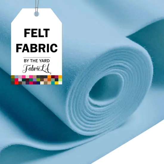 FabricLA Craft Felt Fabric - 72" Inch Wide & 1.6mm Thick Non-Stiff Felt Fabric by The Yard - Use This Soft Felt Roll for Crafts - Felt Material Pack - Baby Blue Felt, 5 Continuous Yards {1}