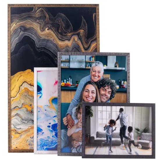 Panoramic Textured White Picture Frame - UV Acrylic, Foam Board Backing, Hanging Hardware {4}