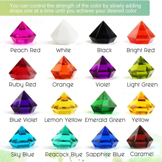 LET'S RESIN Epoxy Resin Paint Pigment 16 Color Concentrated Liquid Epoxy Resin Dye, Colorant for Resin Coloring, Resin Jewelry, Resin Art Crafts DIY Making (Each 0.35oz) {5}