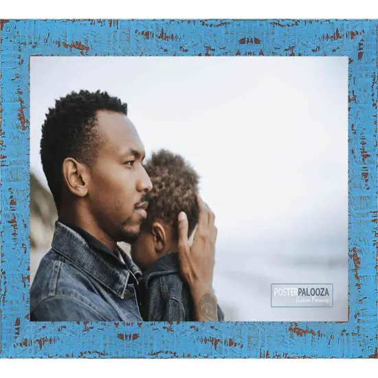 Shabby Chic Blue Picture Frame - UV Acrylic, Backing Board, Hanging Hardware Included {3}