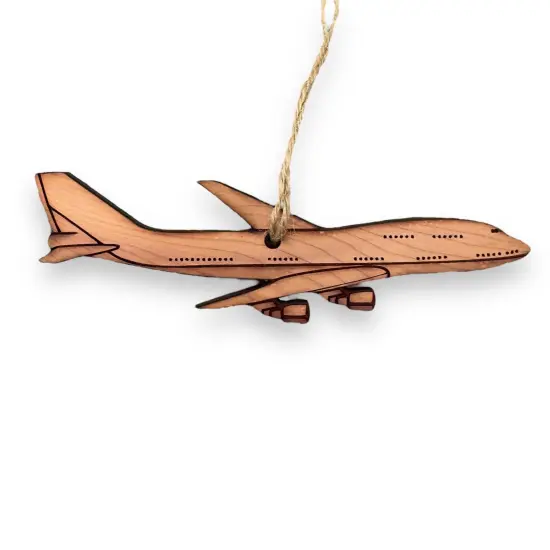 747 Jet Airplane - Cedar Ornament {1}