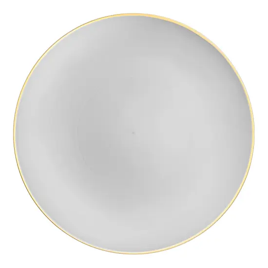 Gray with Gold Rim Organic Round Disposable Plastic Appetizer/Salad Plates - 7.5" (120 Plates) {2}