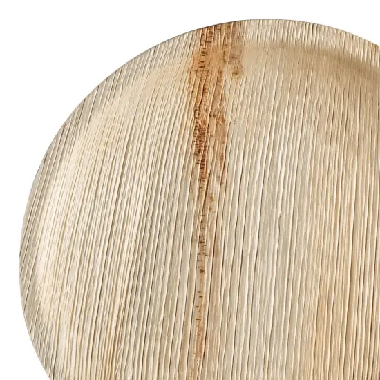 Round Palm Leaf Eco Friendly Disposable Buffet Plates - 9" (100 Plates) {1}