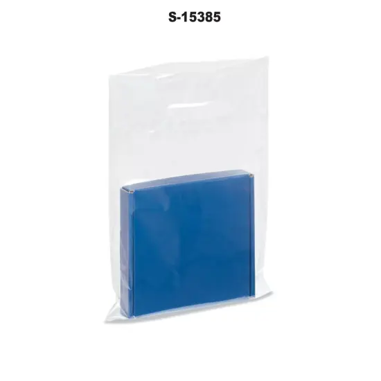 Die Cut Handle Bags - Sleek 15 x 18 x 4" Size Clear {3}