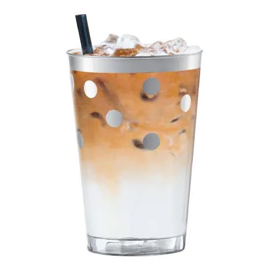 Clear with Silver Dots Round Disposable Plastic Tumblers - 12 oz. (240 Cups) {2}